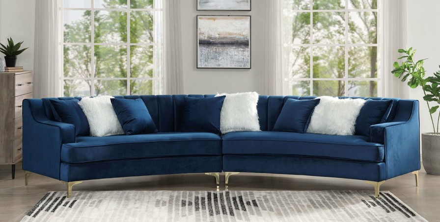 Living Room FOA East | Selena Sectional, Navy