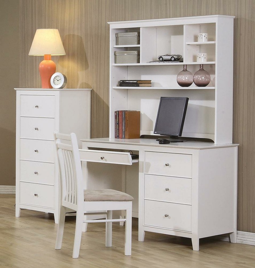 Home Office Coaster Z2 Premium | Selena Contemporary White Desk