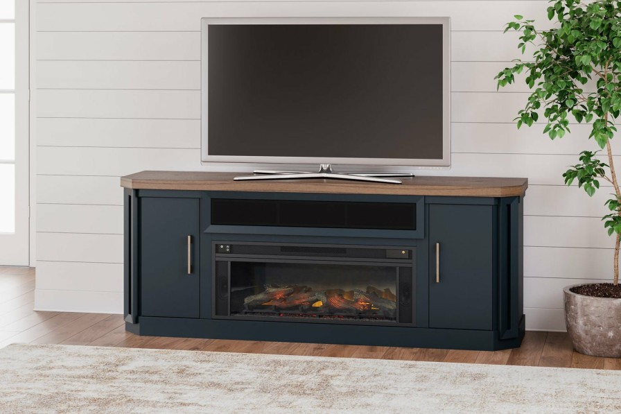 Entertainment Ashley Furniture | Landocken 83" Tv Stand With Electric Fireplace