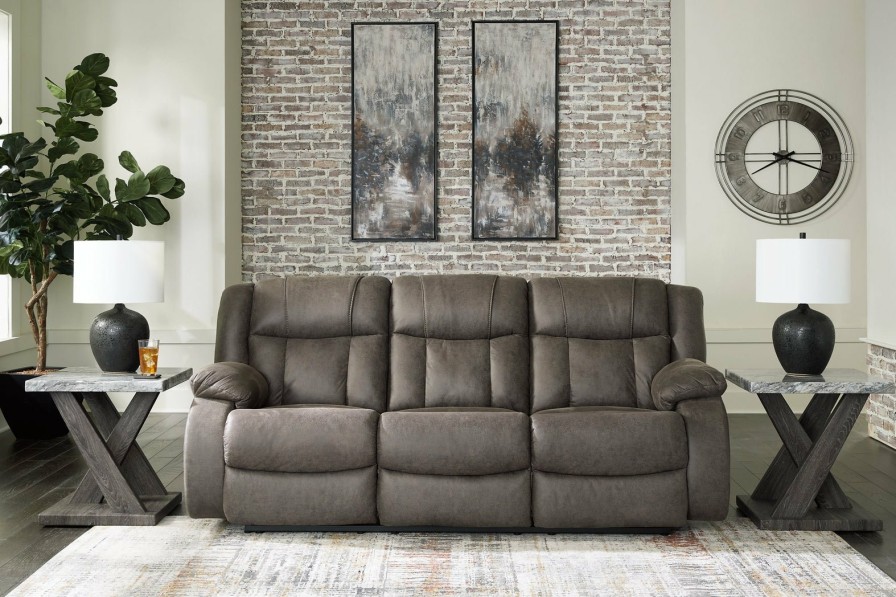 Living Room Ashley Furniture | First Base Reclining Sofa