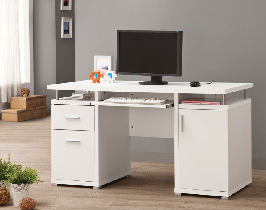 Home Office Coaster Z2 Premium | G800108 Contemporary White Computer Desk