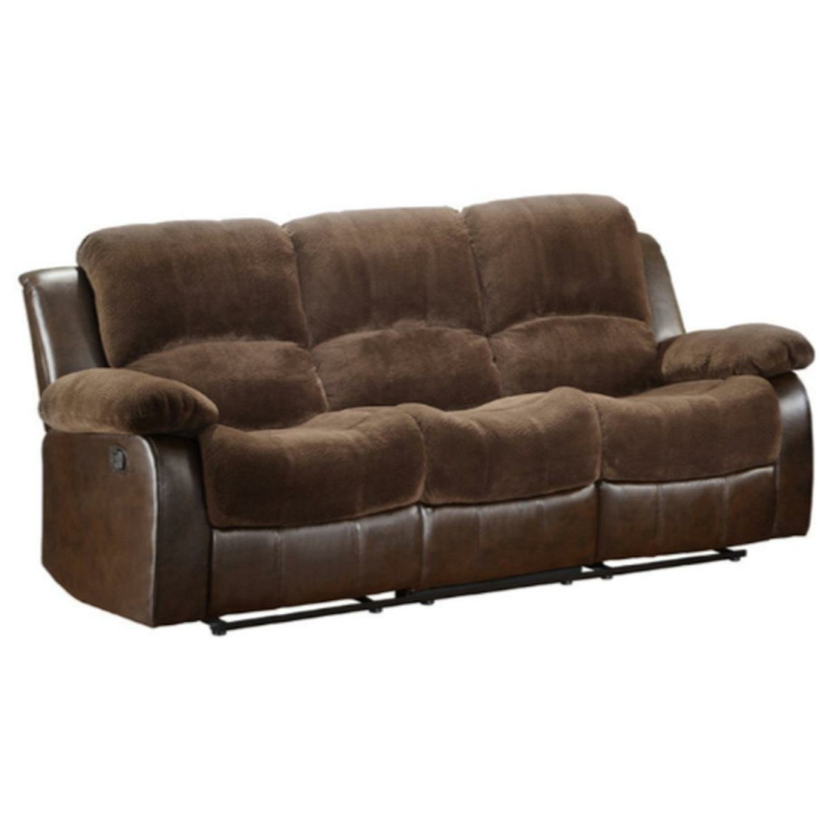 Living Room Homelegance (Homerica East) | Homelegance Furniture Granley Double Reclining Sofa In Chocolate 9700Fcp-3