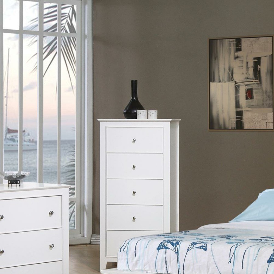 Bedroom Coaster Z2 Premium | Selena Contemporary White Chest