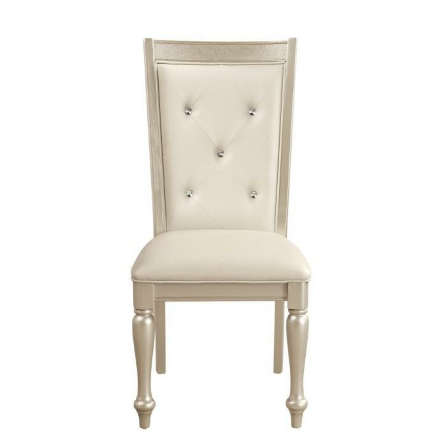 Living Room Homelegance (Homerica East) | Homelegance Celandine Side Chair In Silver (Set Of 2)