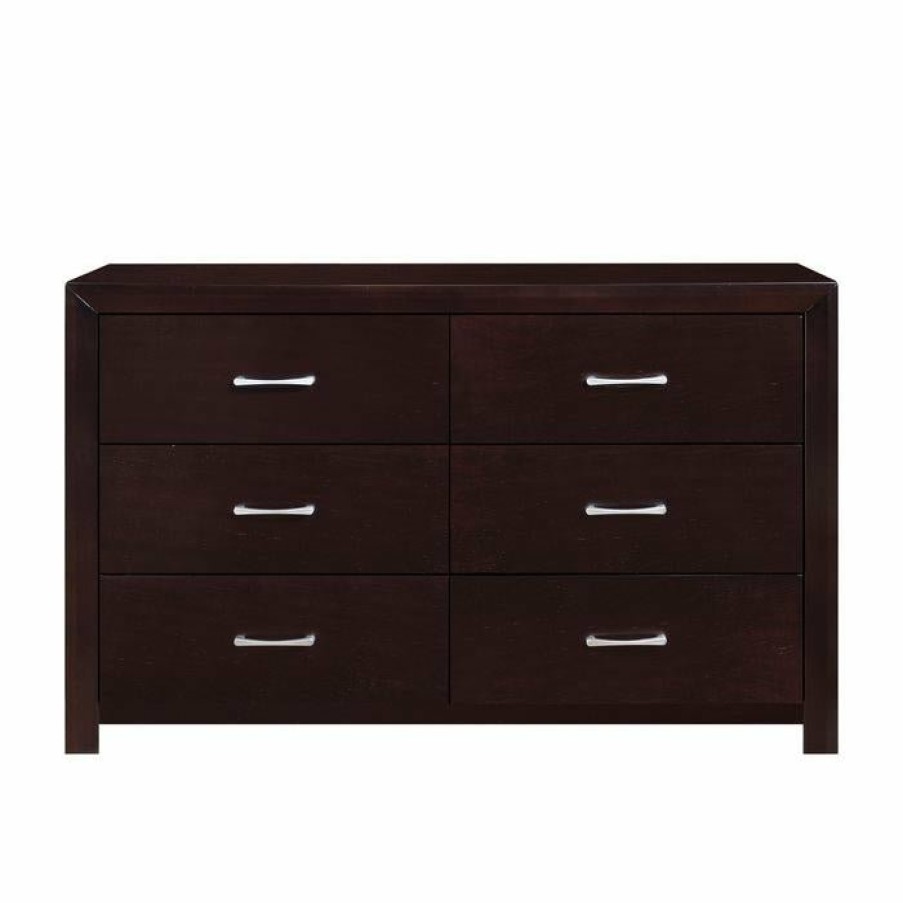 Bedroom Homelegance (Homerica East) | Homelegance Edina 6 Drawer Dresser In Espresso-Hinted Cherry 2145-5