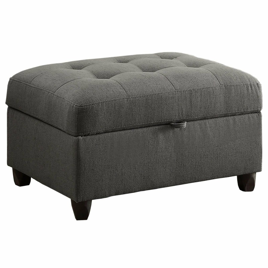 Living Room Coaster Z2 Premium | Stonenesse Contemporary Grey Storage Ottoman