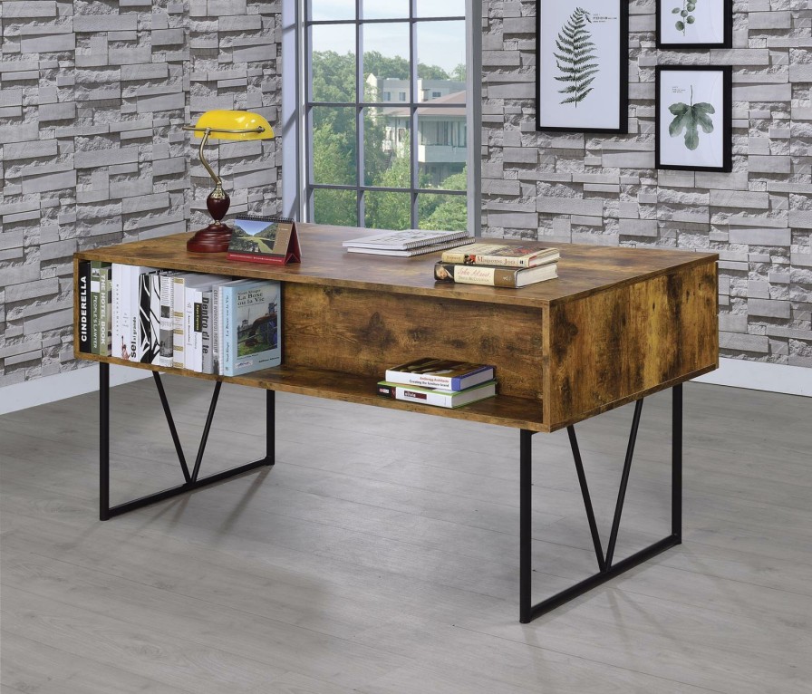 Home Office Coaster Z2 Premium | Analiese Industrial Antique Nutmeg Writing Desk