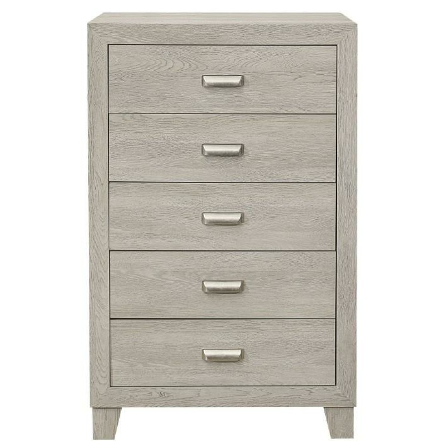 Bedroom Homelegance (Homerica East) | Homelegance Furniture Quinby 5 Drawer Chest In Light Brown 1525-9