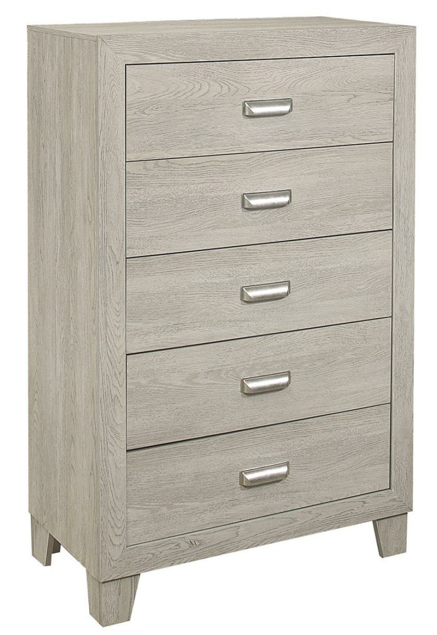 Bedroom Homelegance (Homerica East) | Homelegance Furniture Quinby 5 Drawer Chest In Light Brown 1525-9