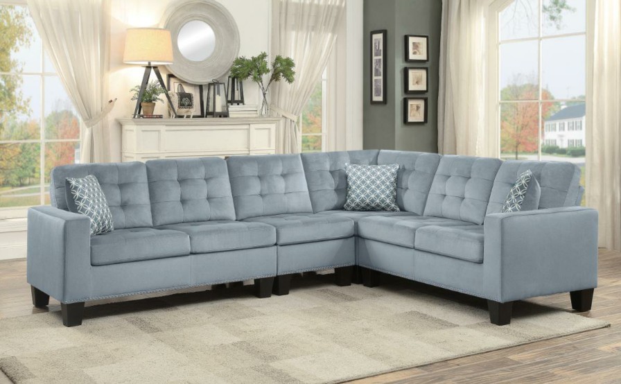 Living Room Homelegance (Homerica East) | Homelegance Furniture Lantana 2-Piece Reversible Sectional In Gray 9957Gy*Sc