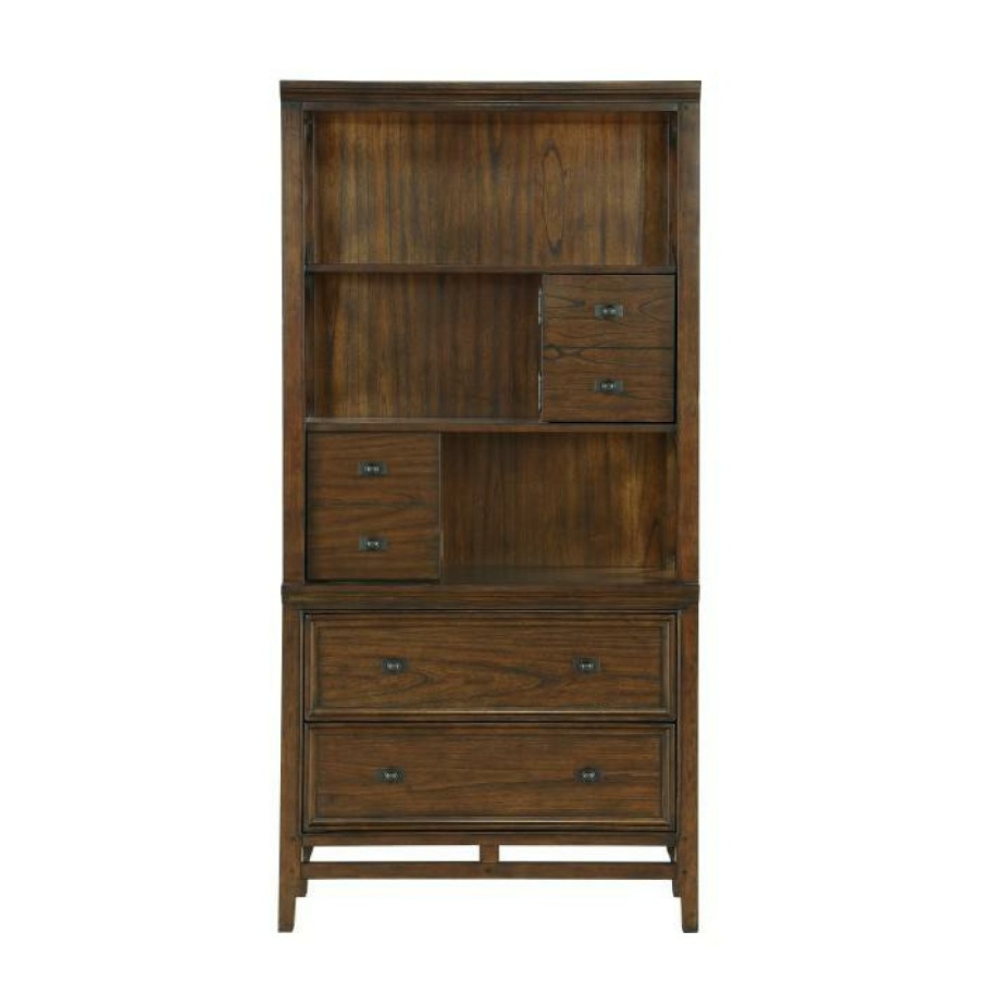 Home Office Homelegance | Homelegance Frazier Bookcase In Brown Cherry 1649-18