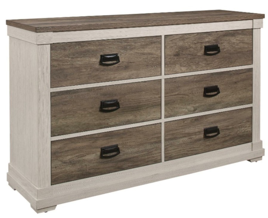 Bedroom Homelegance (Homerica East) | Homelegance Arcadia Dresser In White & Weathered Gray 1677-5