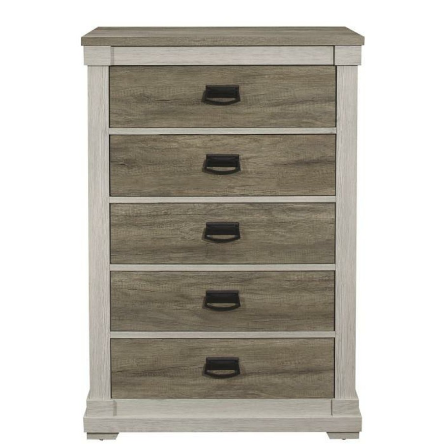 Bedroom Homelegance (Homerica East) | Homelegance Arcadia Chest In White & Weathered Gray 1677-9