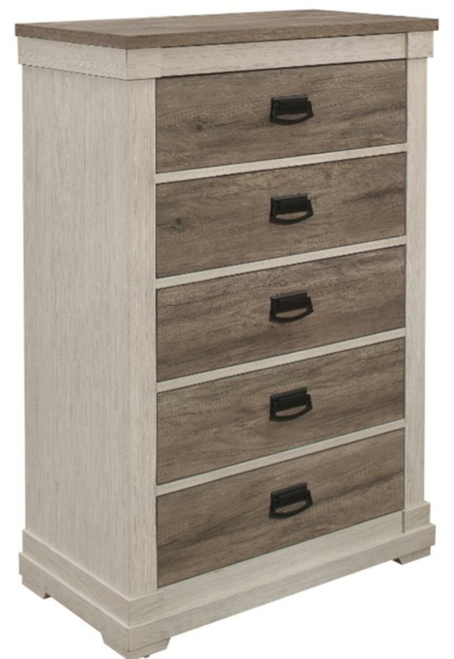 Bedroom Homelegance (Homerica East) | Homelegance Arcadia Chest In White & Weathered Gray 1677-9