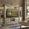 Entertainment ACME | Dresden Gold Patina & Bone Tv Stand