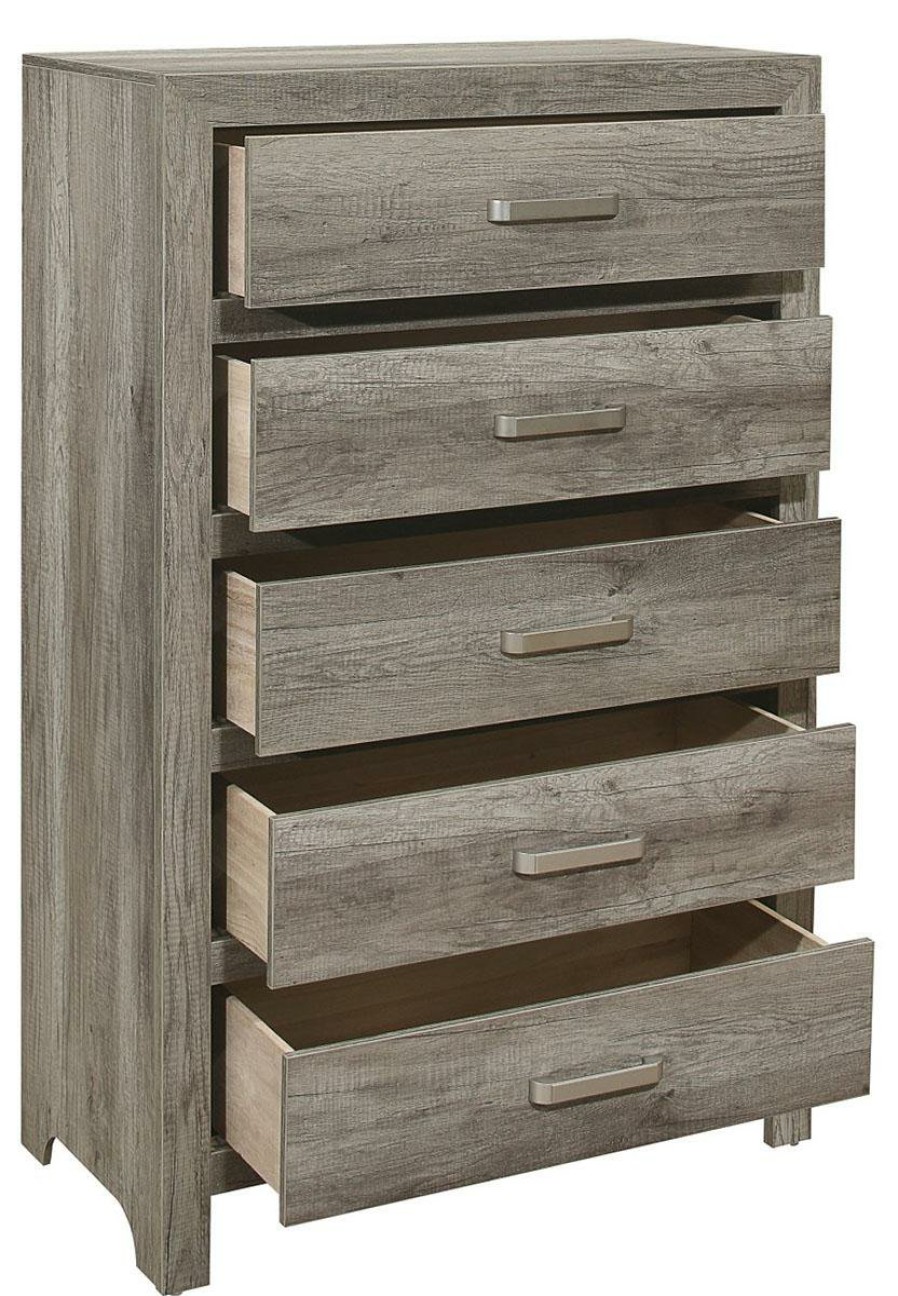 Bedroom Homelegance (Homerica East) | Homelegance Furniture Mandan 5 Drawer Chest In Weathered Gray 1910Gy-9