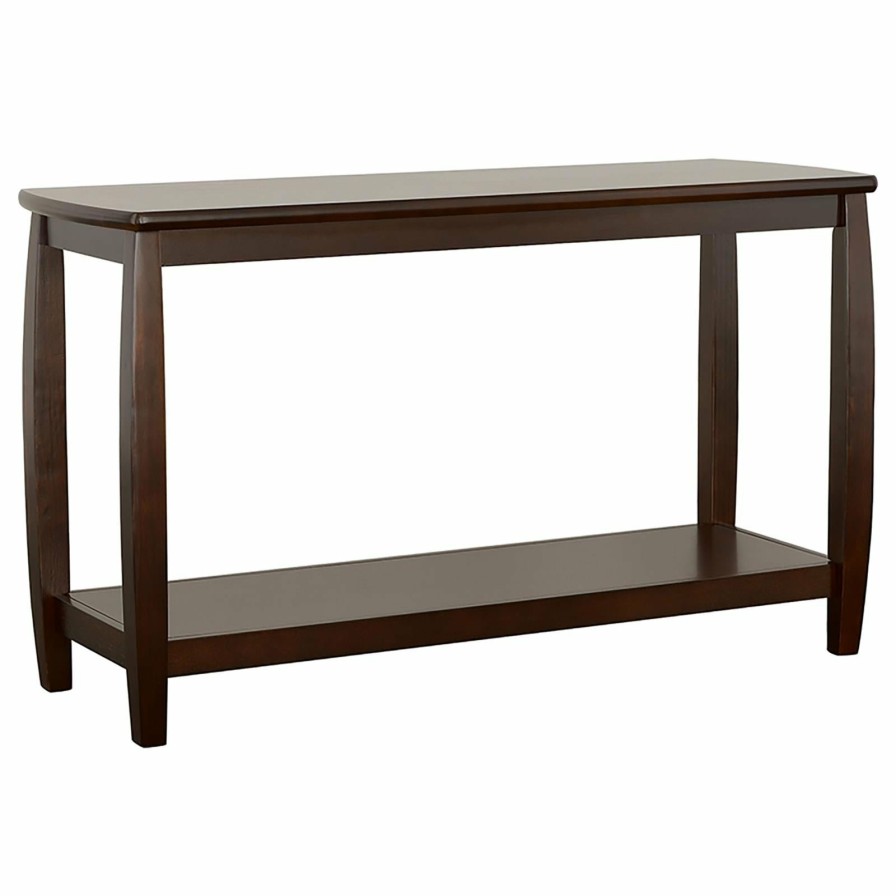 Living Room Coaster Z2 Premium | Wood Top Espresso Sofa Table