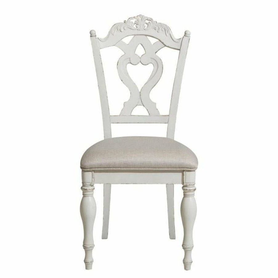 Home Office Homelegance (Homerica East) | Homelegance Cinderella Chair In Antique White With Grey Rub-Through