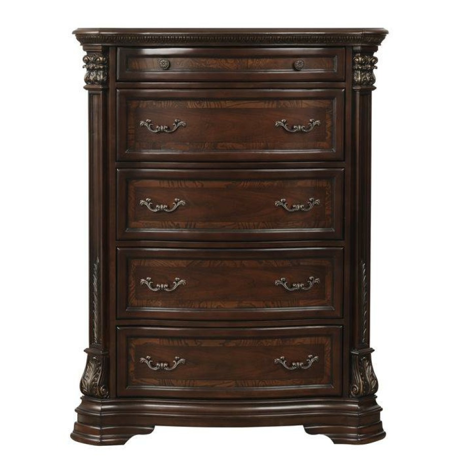 Bedroom Homelegance (Homerica East) | Homelegance Antoinetta Chest In Warm Cherry 1919-9