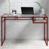 Home Office ACME East | Yasin Red & Glass Desk