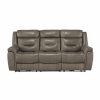 Living Room Homelegance (Homerica East) | Homelegance Furniture Danio Power Double Reclining Sofa With Power Headrests In Brownish Gray 9528Brg-3Pwh