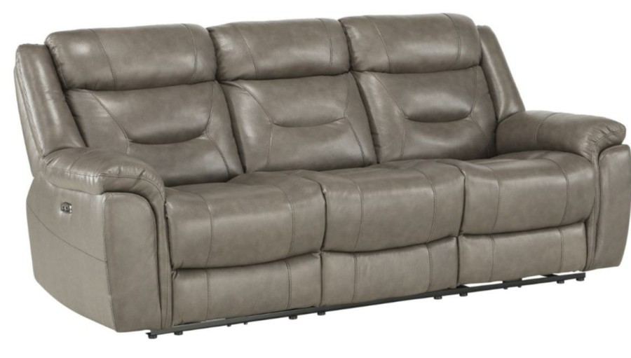 Living Room Homelegance (Homerica East) | Homelegance Furniture Danio Power Double Reclining Sofa With Power Headrests In Brownish Gray 9528Brg-3Pwh