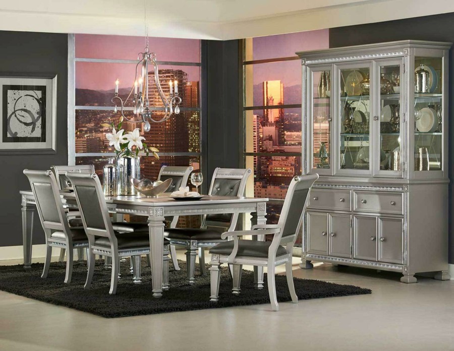 Dining Room Homelegance | Homelegance Bevelle Buffet With Hutch In Silver 1958-50-55