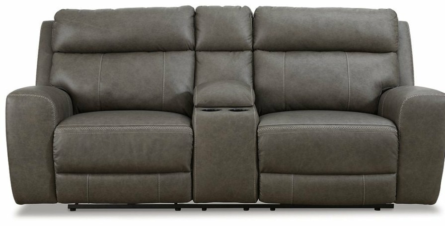 Living Room Ashley Furniture | Roman Power Reclining Loveseat With Console