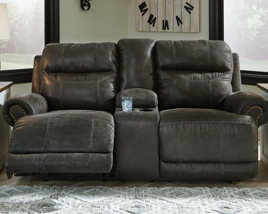 Living Room Ashley Furniture | Grearview Power Reclining Loveseat With Console