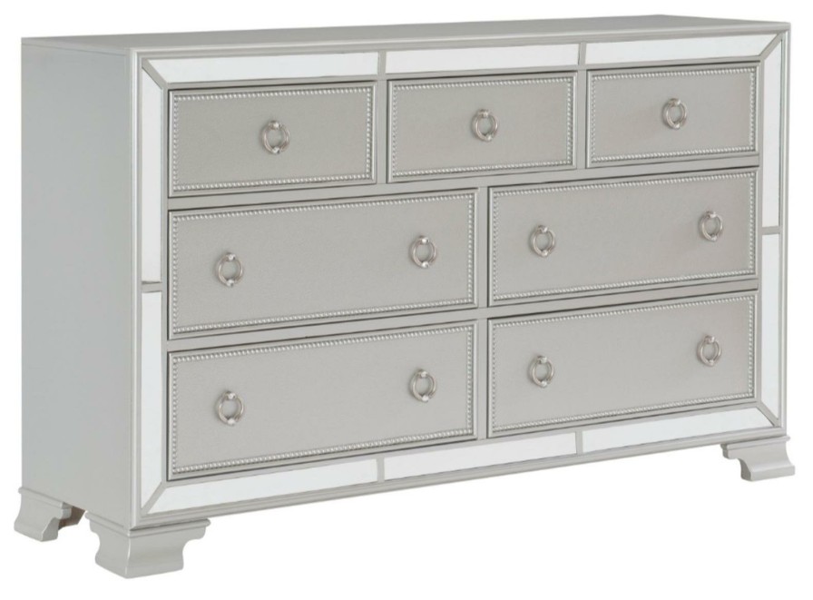 Bedroom Homelegance (Homerica East) | Homelegance Avondale Dresser In Silver 1646-5