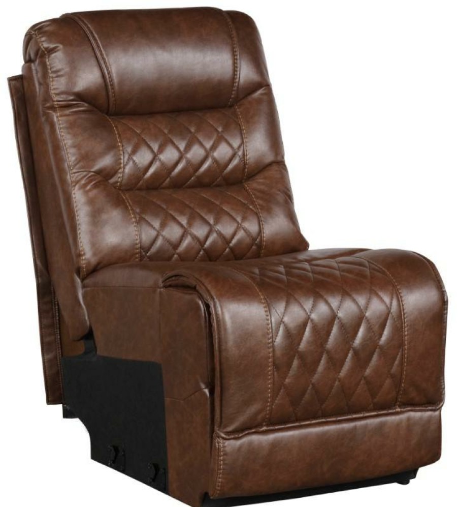 Living Room Homelegance (Homerica East) | Homelegance Furniture Putnam Armless Chair In Brown 9405Br-Ac