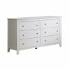 Bedroom Coaster Z2 Premium | Selena Contemporary White Six Drawer Dresser