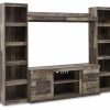 Entertainment Ashley Furniture | Derekson 4-Piece Entertainment Center