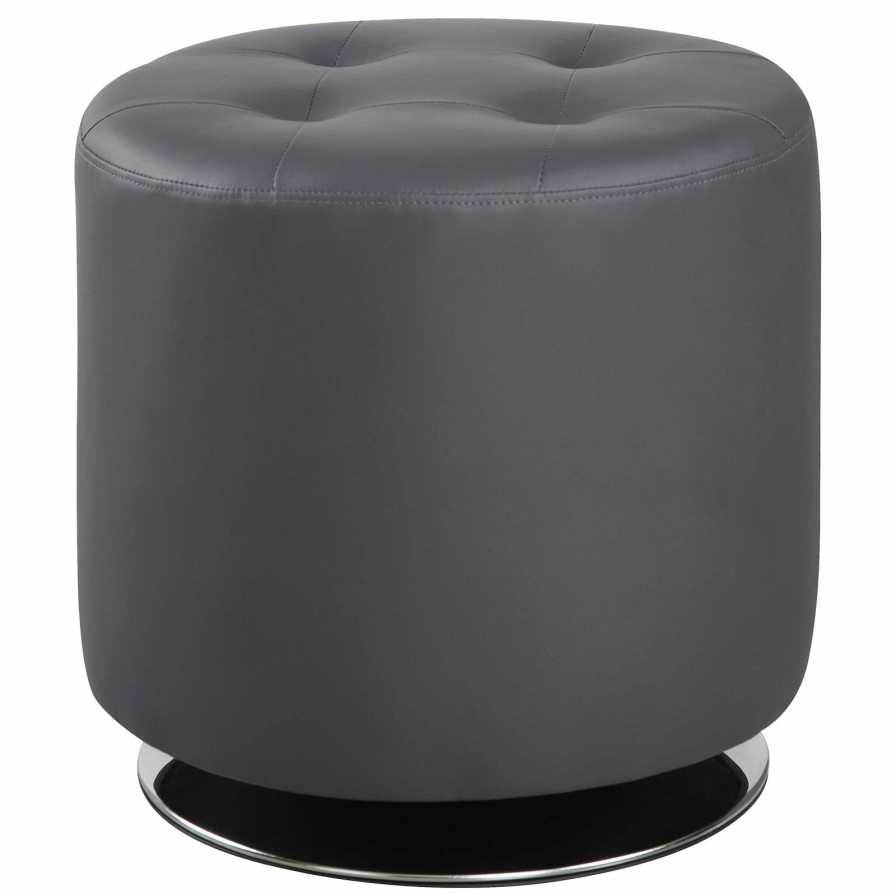 Living Room Coaster Z2 Premium | G500554 Contemporary Grey Round Ottoman