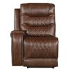 Living Room Homelegance (Homerica East) | Homelegance Furniture Putnam Power Left Side Reclining Chair With Usb Port In Brown 9405Br-Lrpw