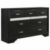 Bedroom Coaster Z2 Premium | Miranda Transitional Black Seven Drawer Nightstand