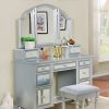 Bedroom FOA East | Tracy Silver Vanity W/ Stool