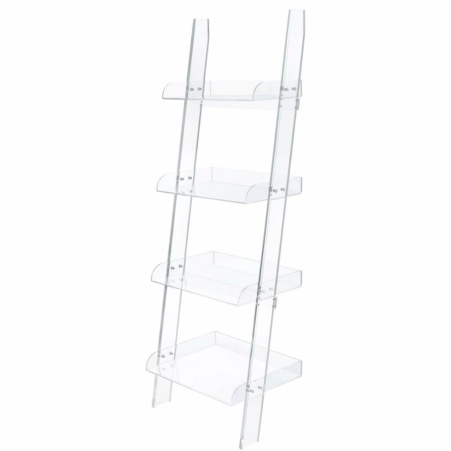 Home Office Coaster Z2 Premium | Amaturo Clear Acrylic Ladder Bookcase