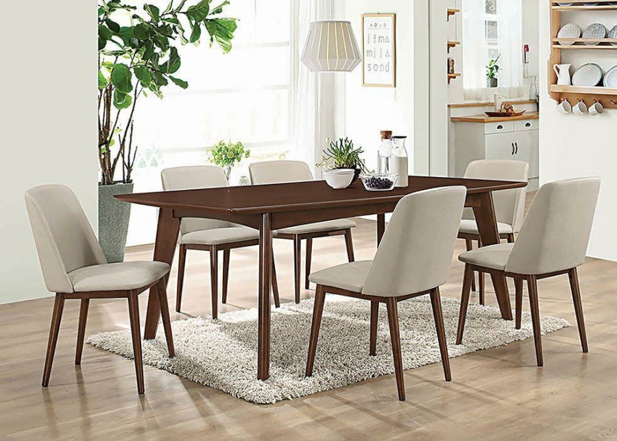 Dining Room Coaster Z2 Premium | Malone Mid Century Modern Dark Walnut Dining Table