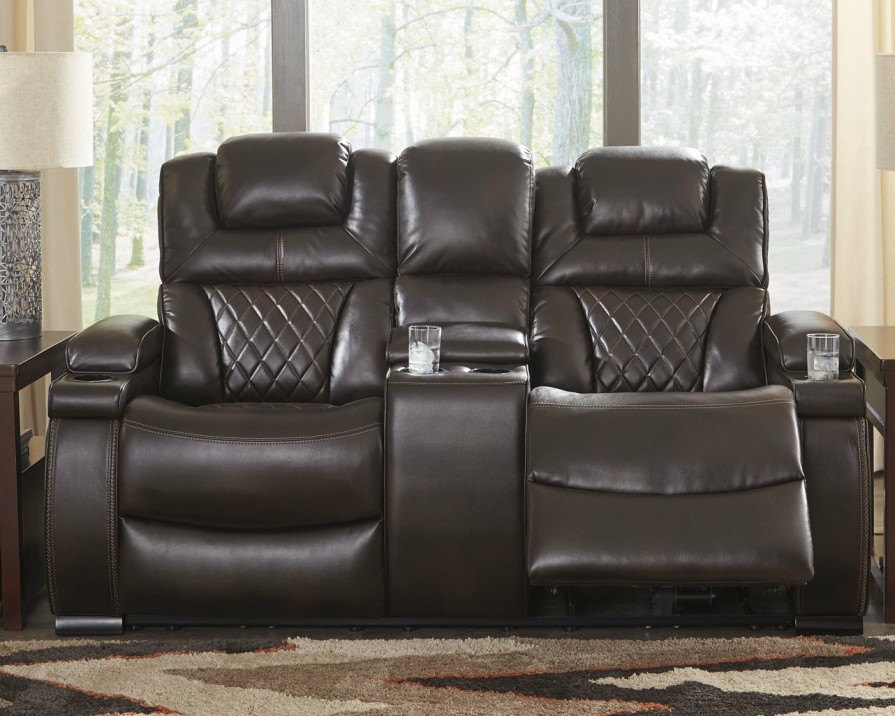 Living Room Ashley Furniture | Warnerton Power Reclining Loveseat With Console