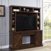 Entertainment ACME | Aksel Walnut Entertainment Center W/Fireplace