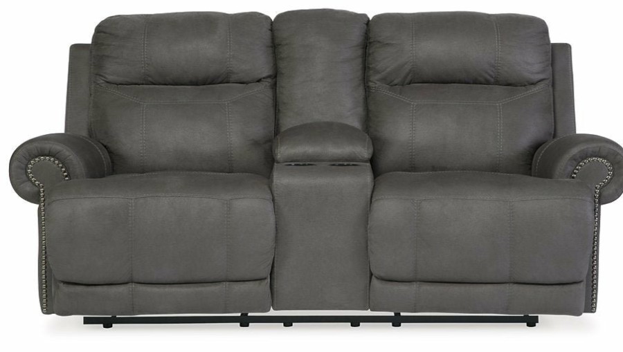 Living Room Ashley Furniture | Austere Reclining Loveseat With Console