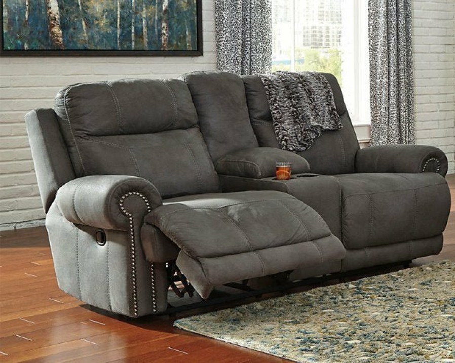 Living Room Ashley Furniture | Austere Reclining Loveseat With Console