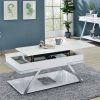 Living Room FOA East | Titus Coffee Table, White/Chrome