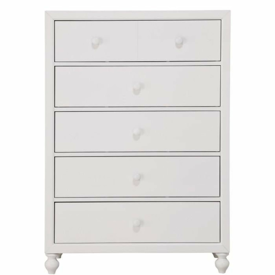 Bedroom Homelegance (Homerica East) | Homelegance Wellsummer 5 Drawer Chest In White 1803W-9