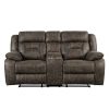 Living Room Homelegance (Homerica East) | Homelegance Furniture Madrona Double Reclining Loveseat In Dark Brown 9989Db-2