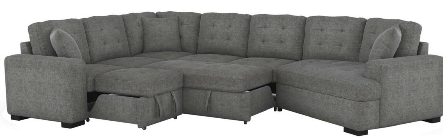 Living Room Homelegance (Homerica East) | Homelegance Furniture Logansport Corner Seat With 1 Pillow In Gray 9401Gry-Cr