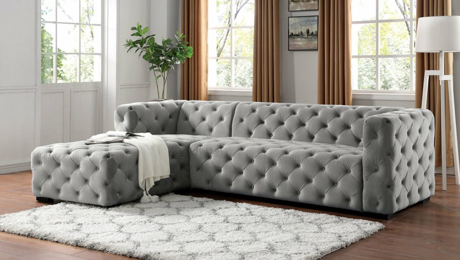 Living Room FOA East | Zenaide Sectional, Light Gray