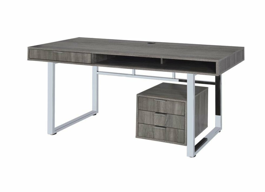 Home Office Coaster Z2 Premium | G801897 Contemporary Weathered Grey Writing Desk