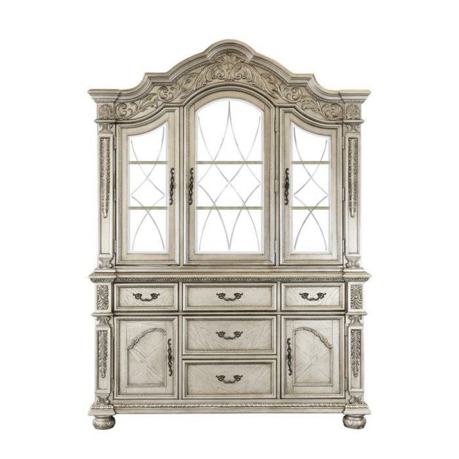 Dining Room Homelegance | Homelegance Catalonia Buffet And Hutch In Platinum Gold 1824Pg-50*